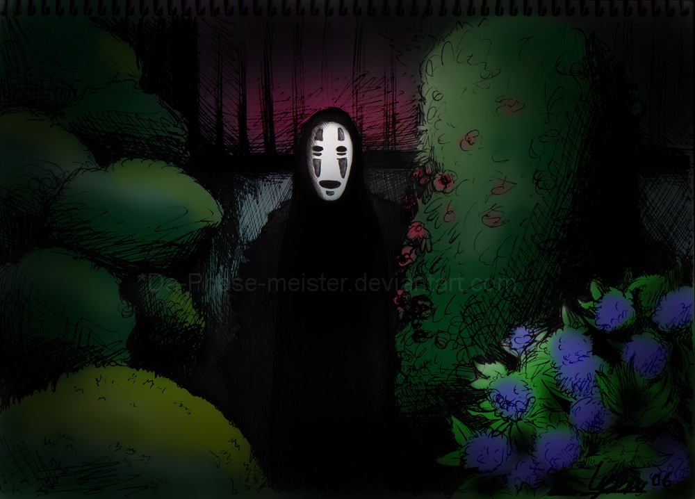 Spirited Away No Face Wallpaper Coloured By