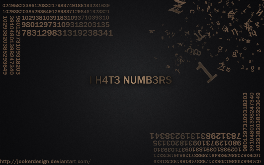 Wallpaper I Hate Numbers By Jookerdesign