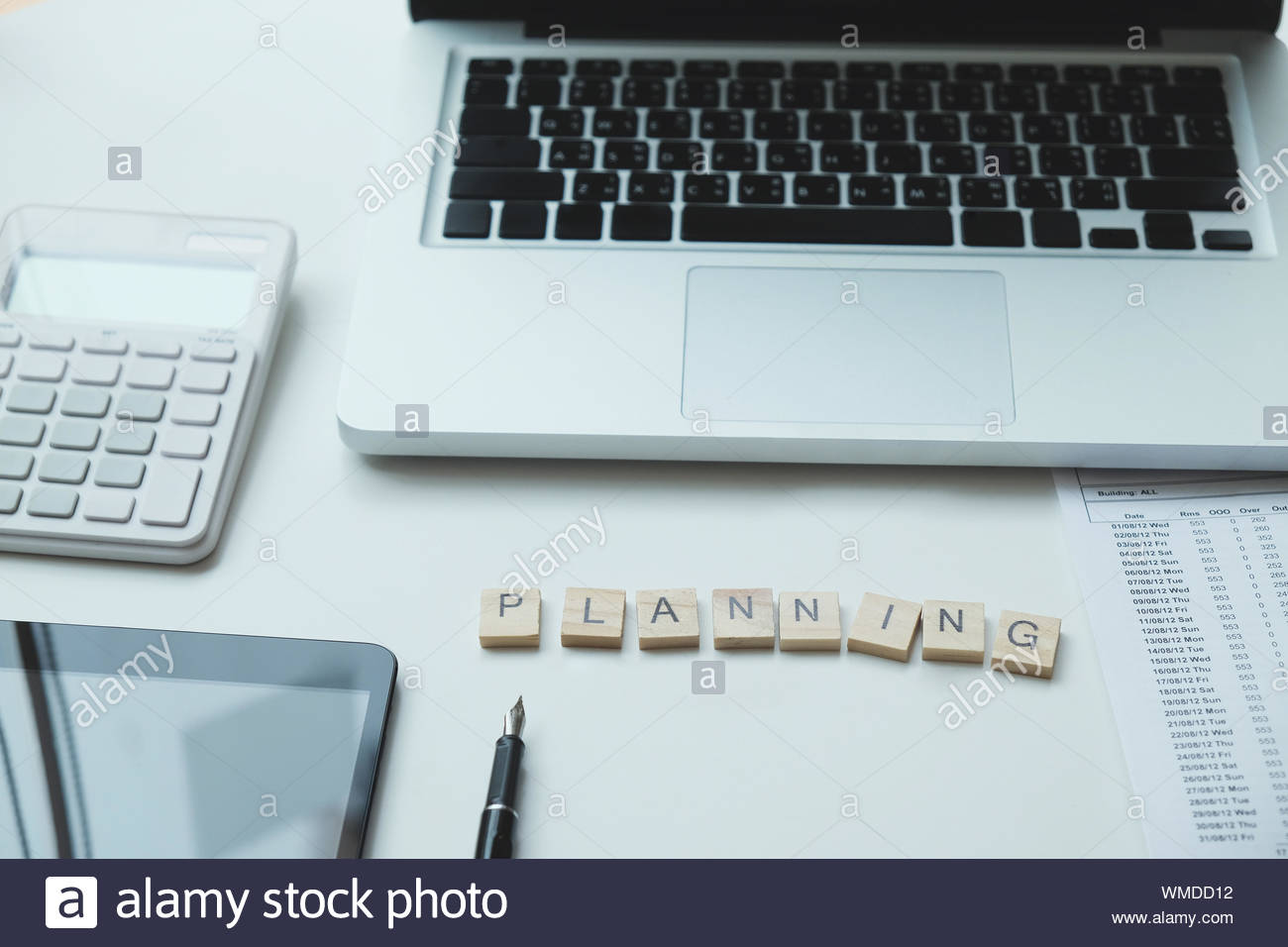 Planning Crossword On Business Working Table