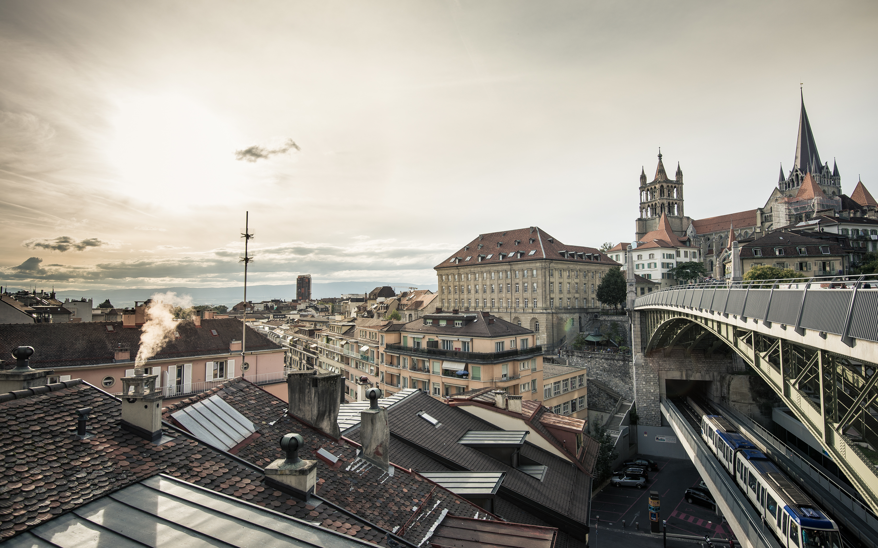 Image Switzerland Bridges Cities Houses