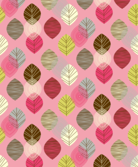 Leaves Bright Wallpaper Pink Modern By Spoonflower