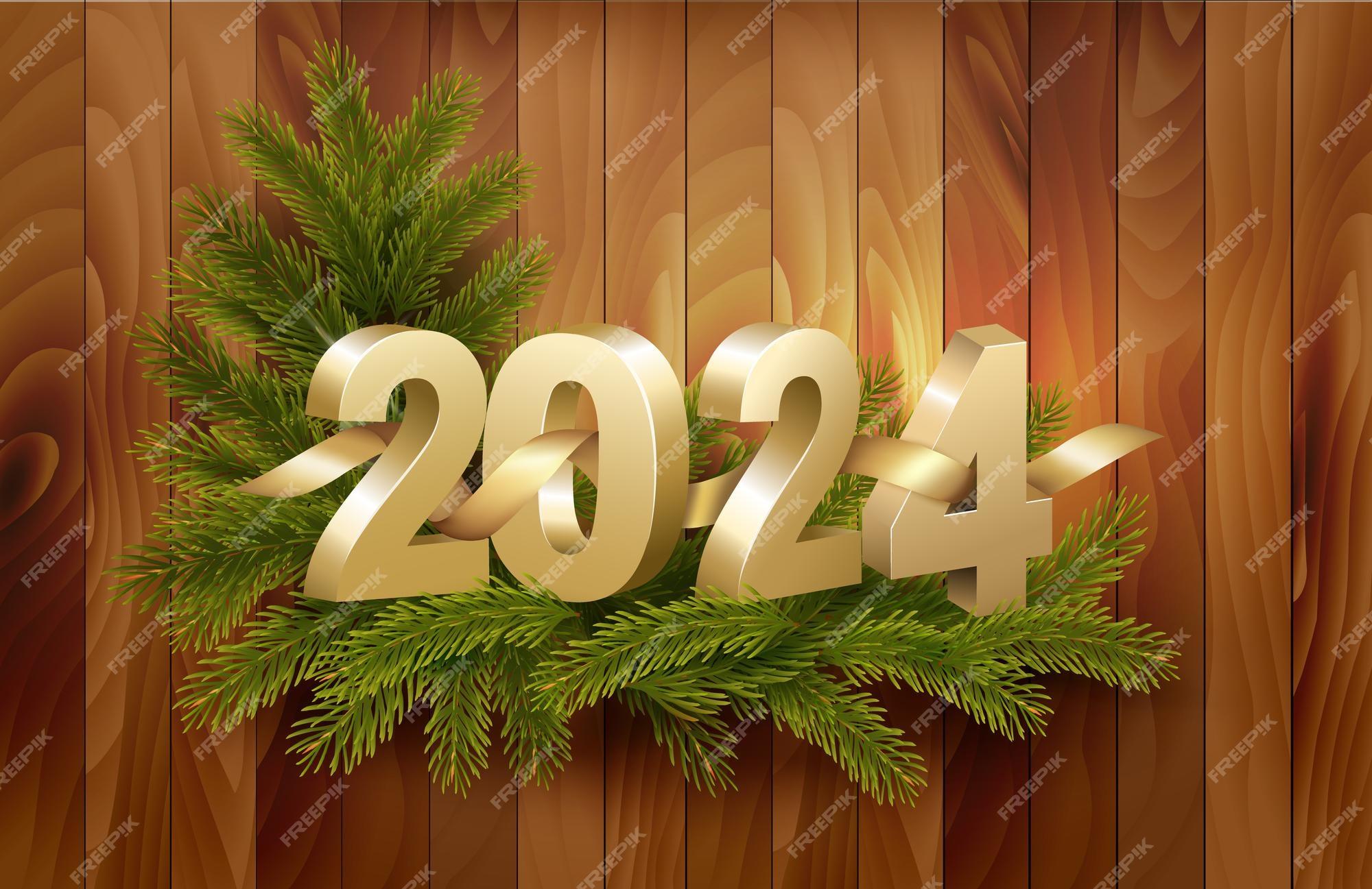 Premium Vector Merry christmas and happy new year golden 3d
