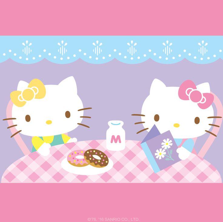 Hello Kitty and Mimmy at a Cafe Hello kitty Hello kitty
