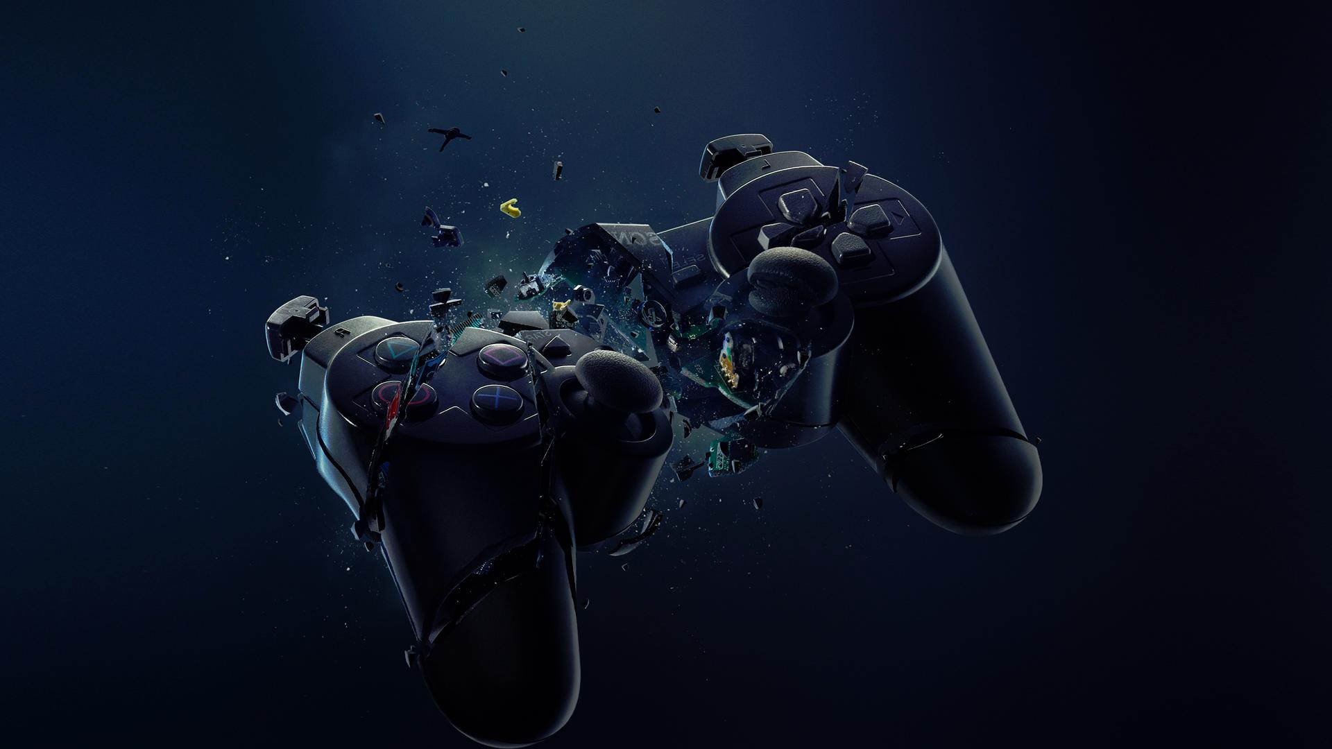 Playstation 3d Controller Digital Design Games Hd Wallpaper