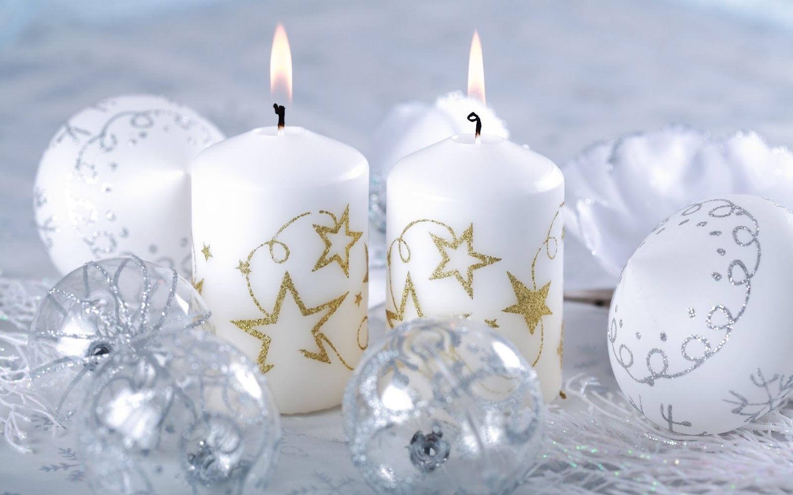 White Candles Wallpaper For Christmas Star Xmas Tree Snowman