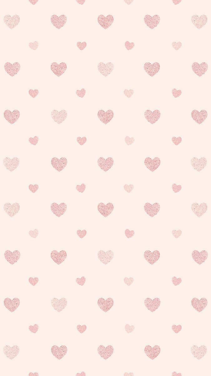 Seamless Glittery Pink Hearts Patterned Background Image By