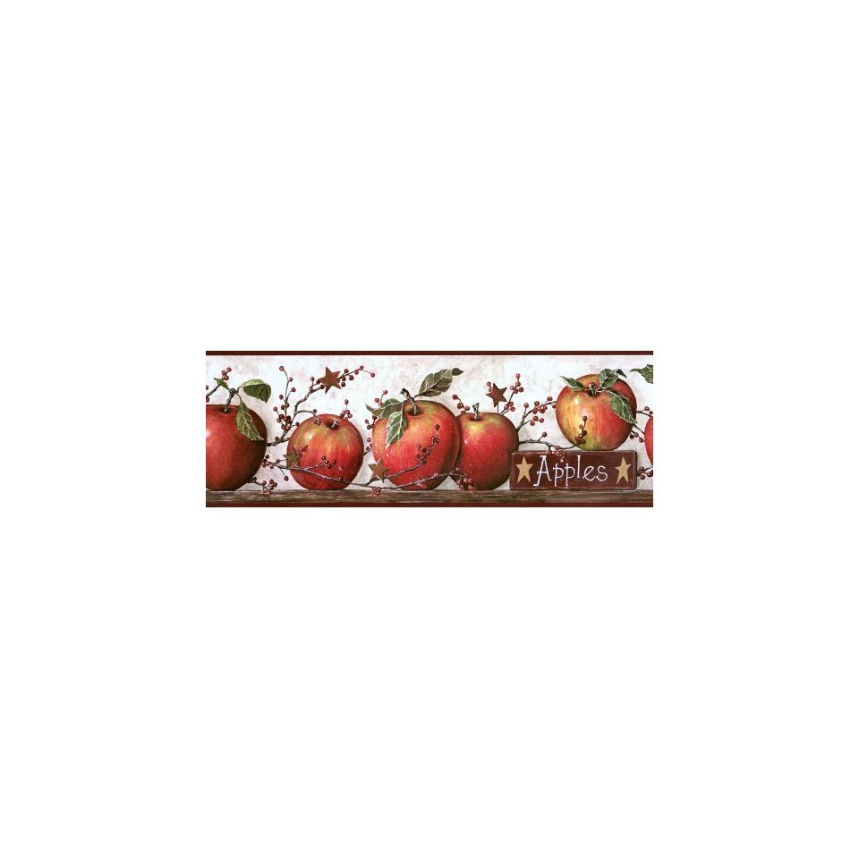 Country Apple And Tin Stars Wallpaper Border Home