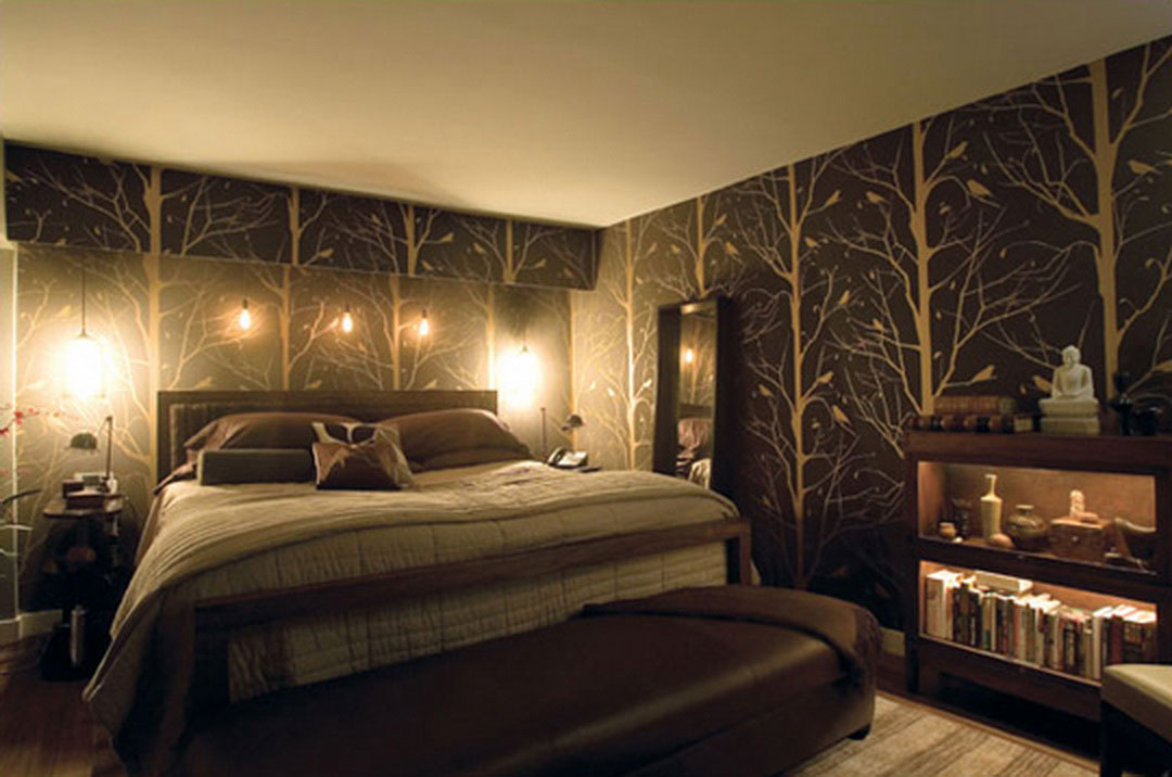 Wonderful Modern Bedroom Wallpaper On Wall Room To