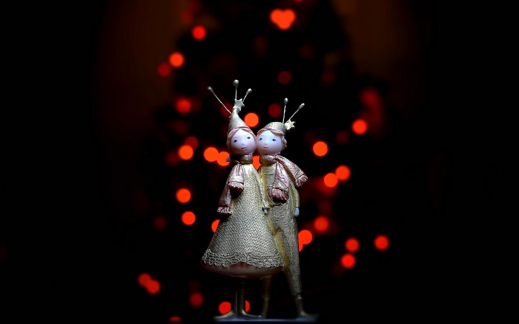 Christmas Tree Lights Boy Girl Photo Magic4walls