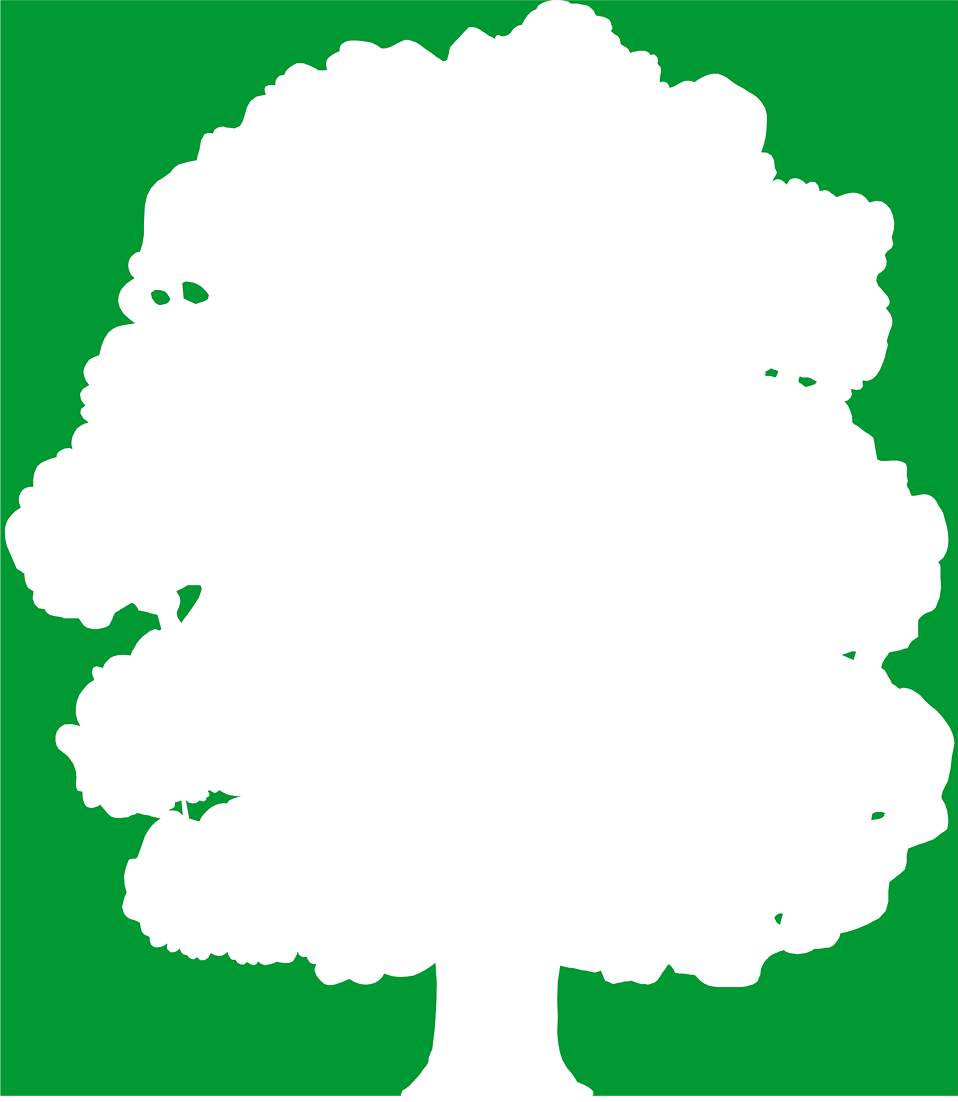  Illustration of a white tree silhouette on a green background 6474