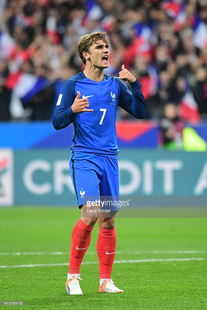 Antoine Griezmann Of France Celebrates Putting His Side