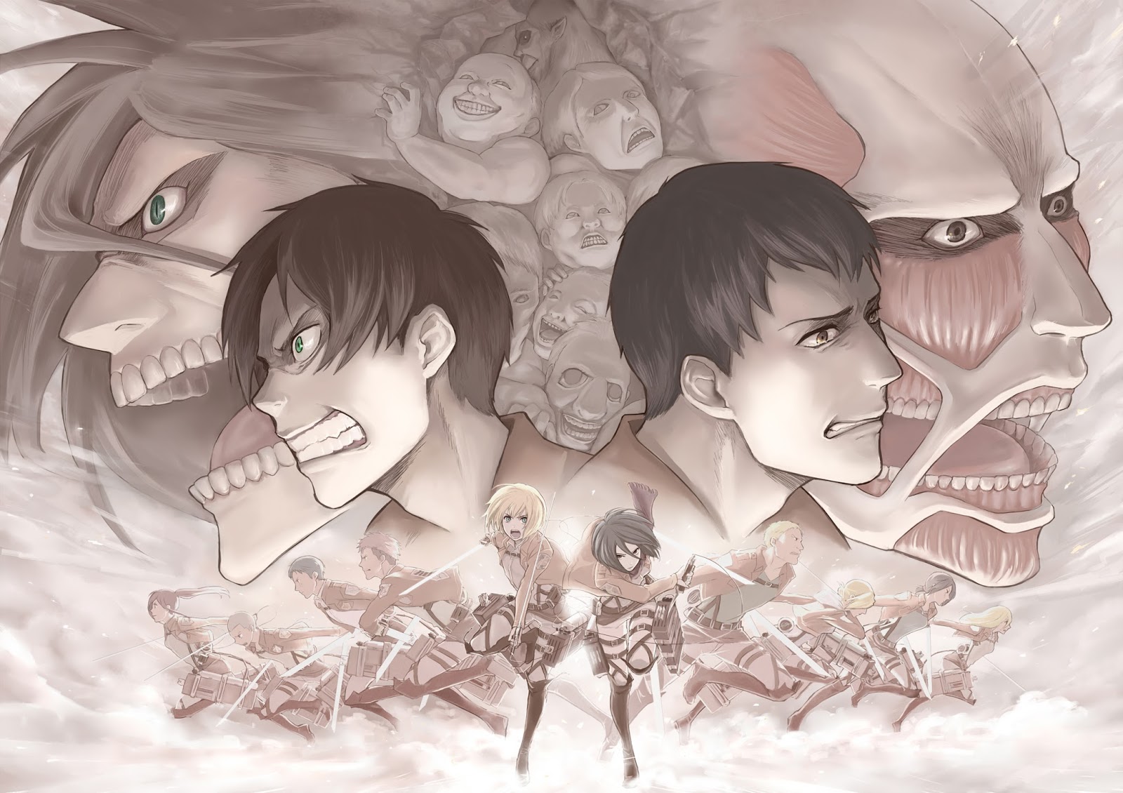 Attack On Titan Shingeki No Kyojin Anime HD Background Wallpaper Photo