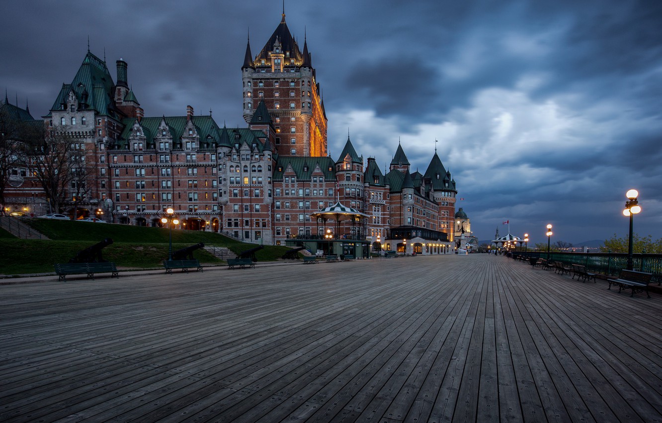 Wallpaper Lights The Evening Canada Quebec Qc Image For