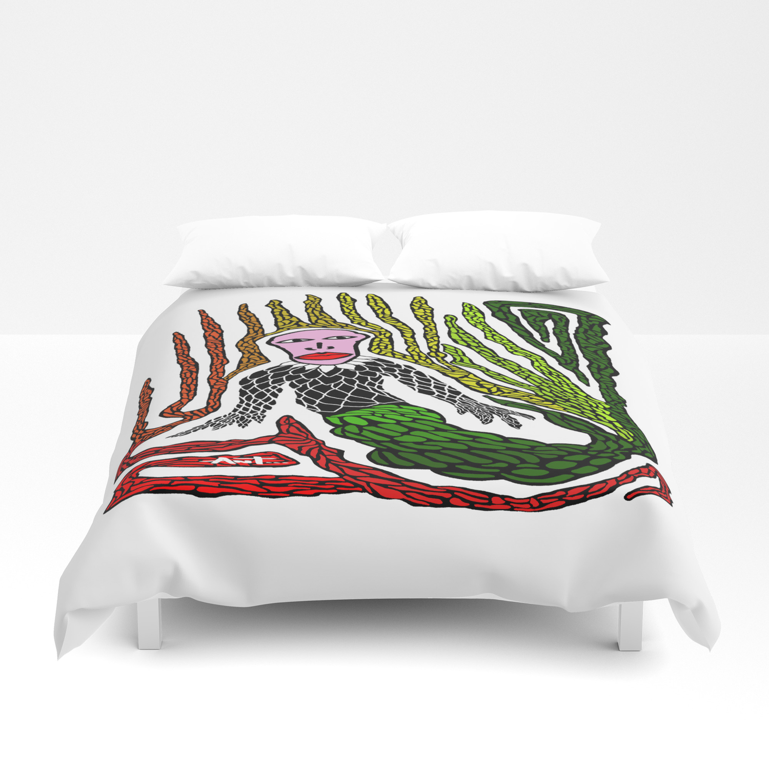 The Genius Birdman No Background Duvet Cover By Artbrut Society6