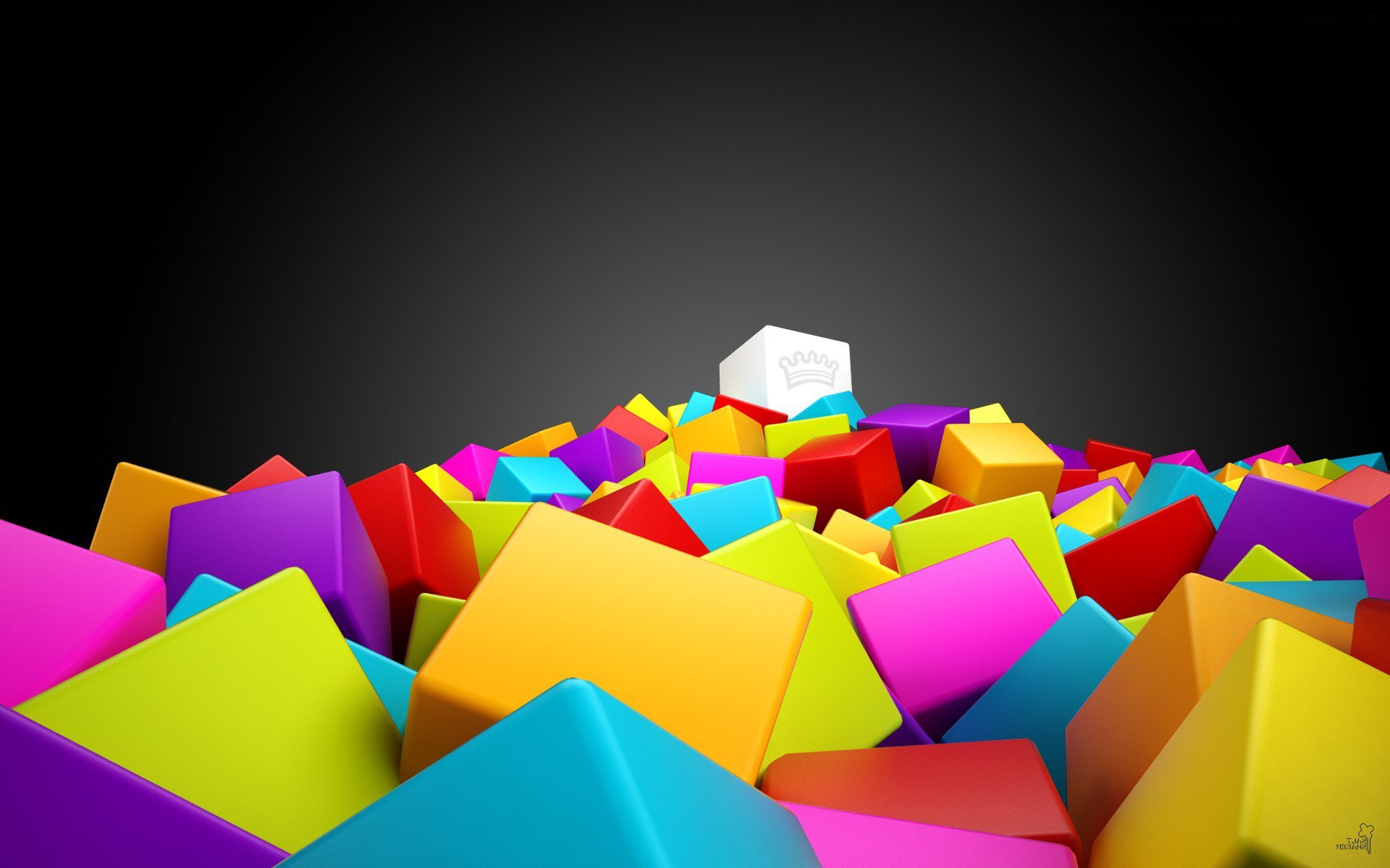 Wallpaper 3d Colorful Cubes Background