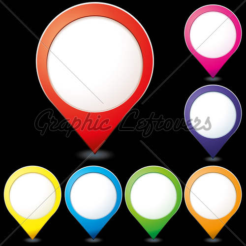 Set Of Colorful Map Pointer Icons For Any Needs