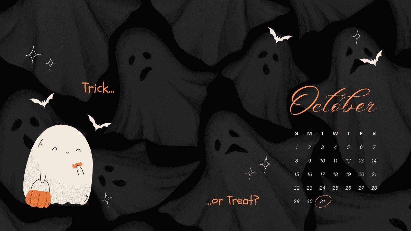 Free customizable Halloween desktop wallpaper templates Canva