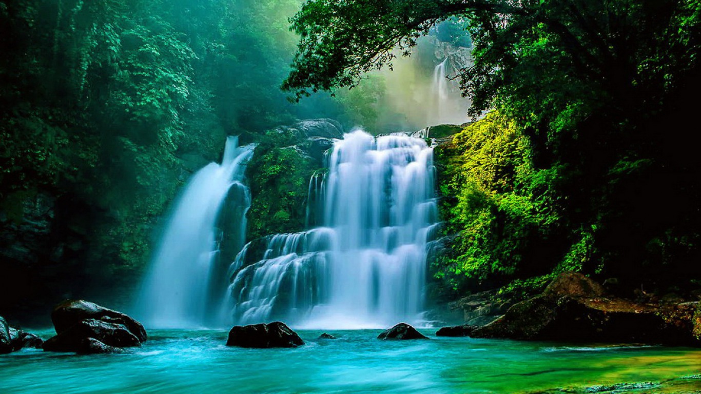 Tropical Waterfall Puter Wallpaper Desktop Background