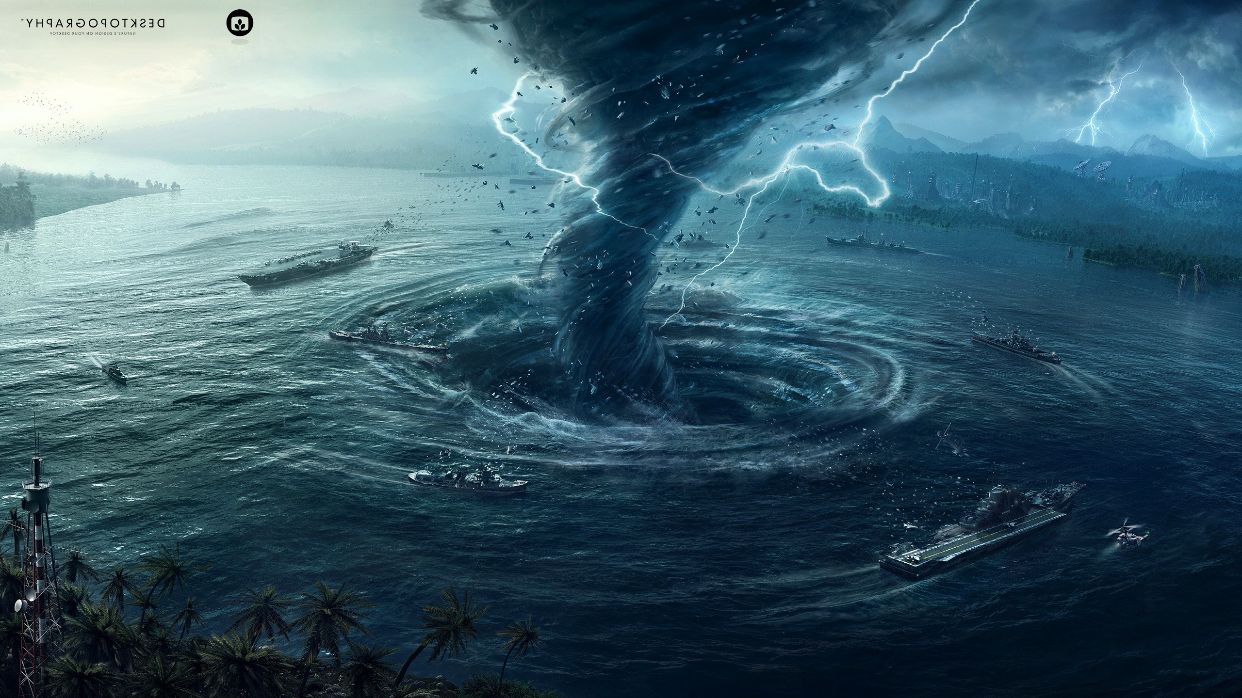Desktopography Natural Disaster Hurricane Water Digital Art