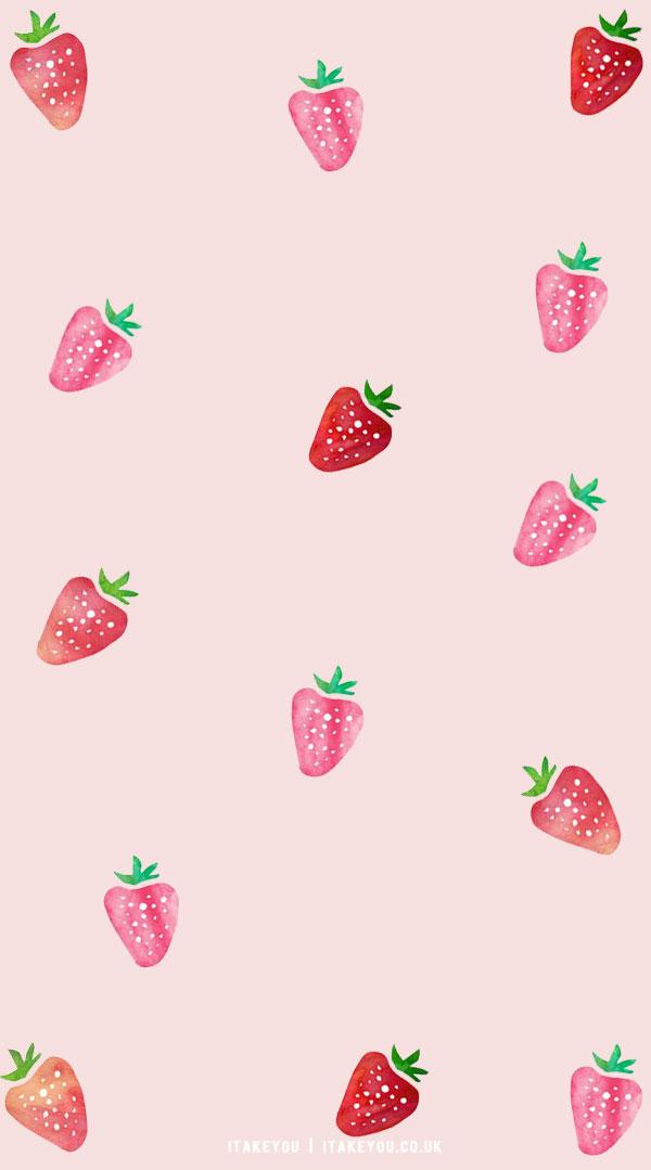 Cute Spring Wallpaper Ideas Water Colour Strawberry