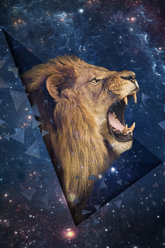 Space Leo Shouting Lion iPhone 4s Wallpaper