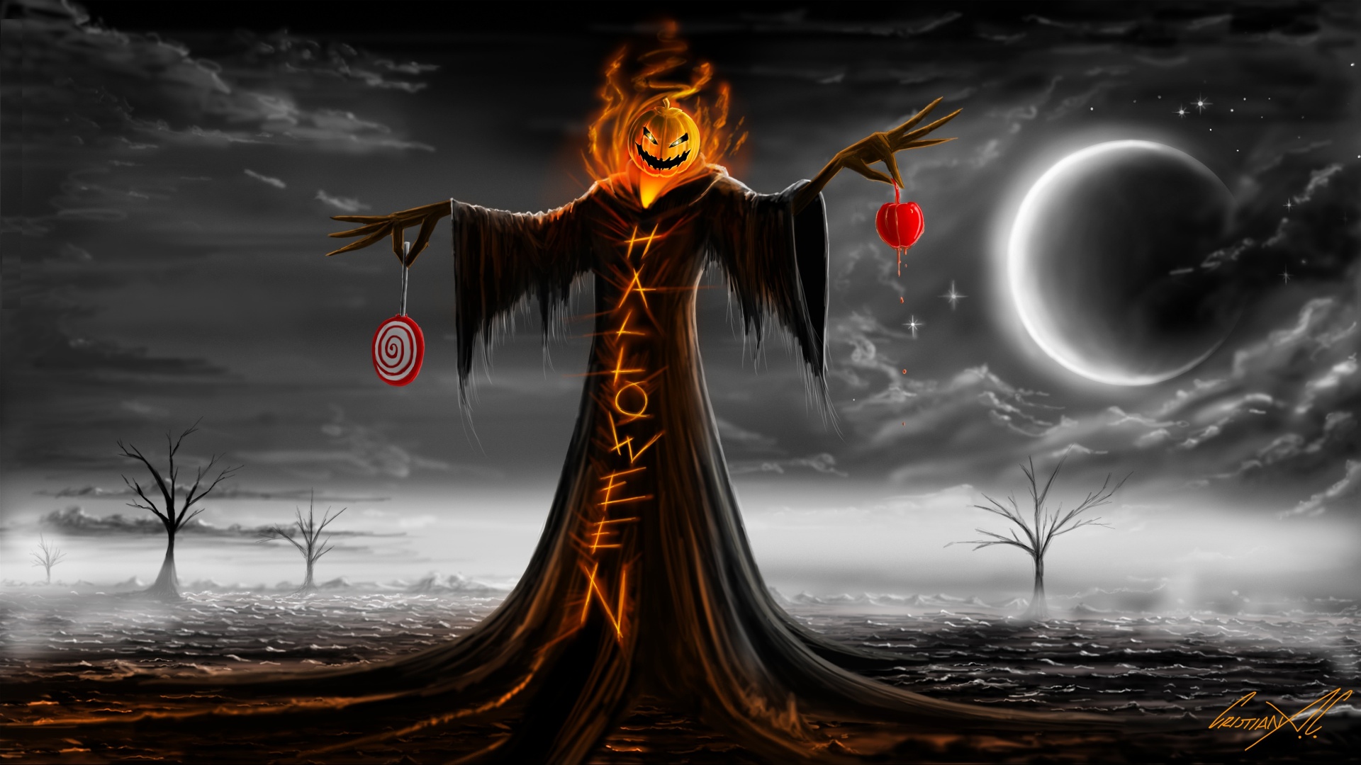 Moon Dark Halloween Holiday Scary Wallpaper