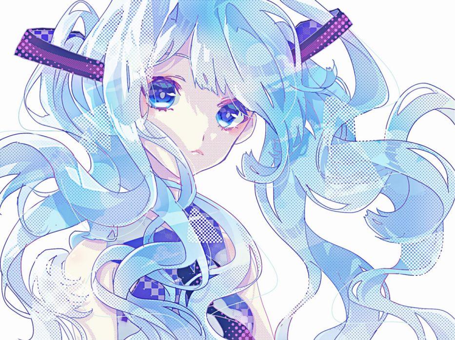 Anime Girls Cute Music Pictures Blue Wallpaper