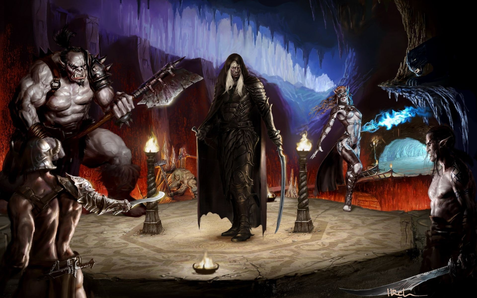 Fantasy Art Warriors Drizzt Dark Elves Wallpaper