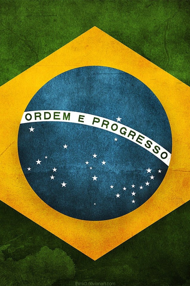 Grunge Brazilian Flag iPhone Wallpaper