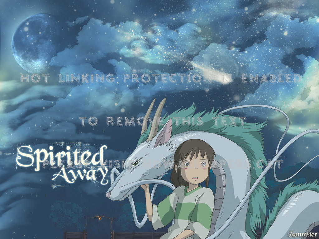 Chihiro Haku Over Starry Background Anime