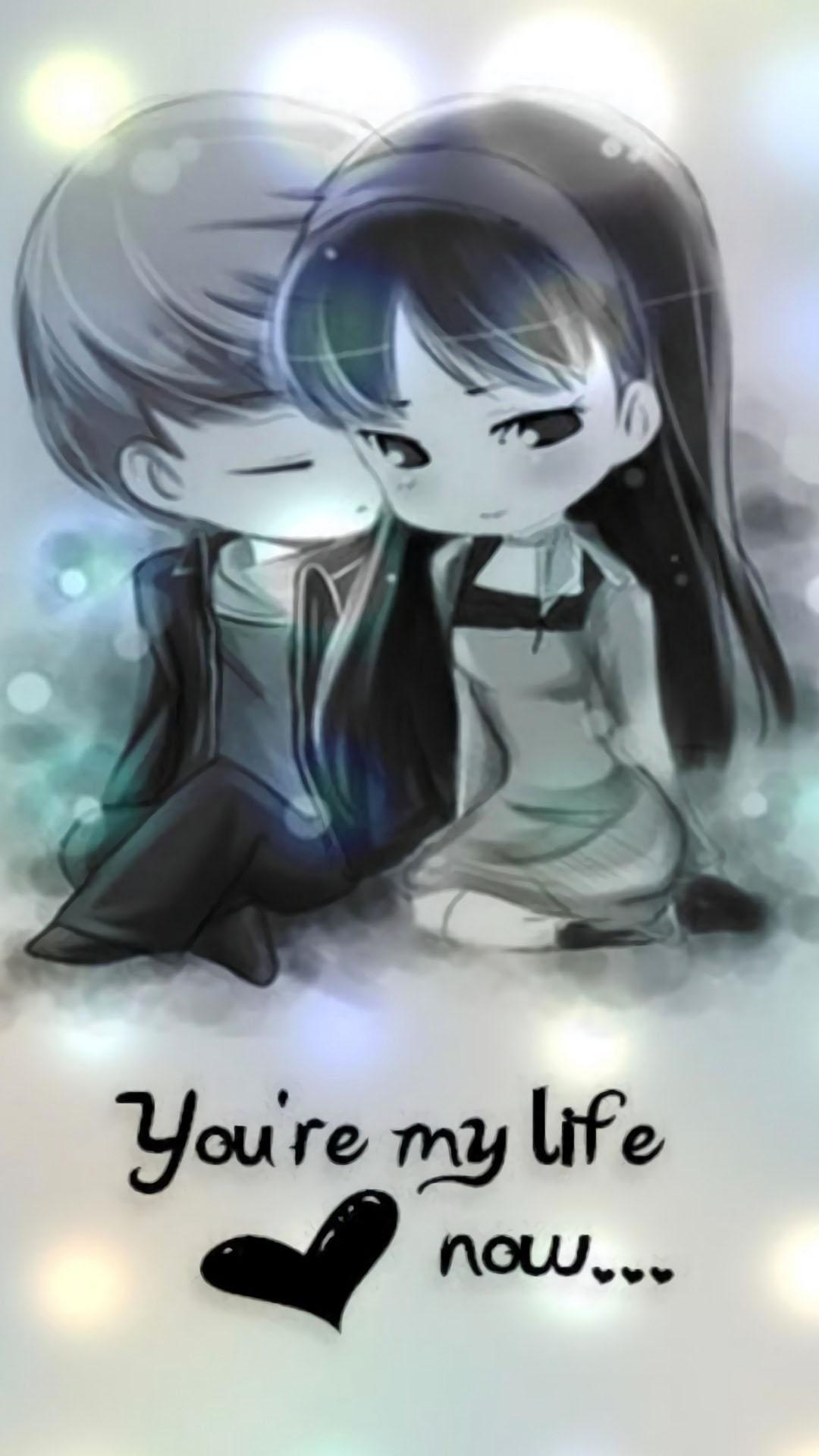 Cute Couple Cartoon Wallpaper