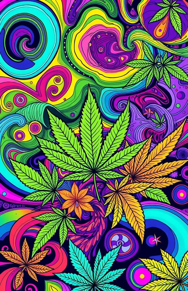 Psychedelic Weed Wallpaper