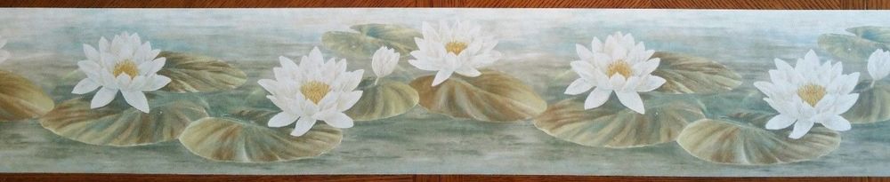 Brewster Wallcovering Pond Lily Flower Wallpaper Border