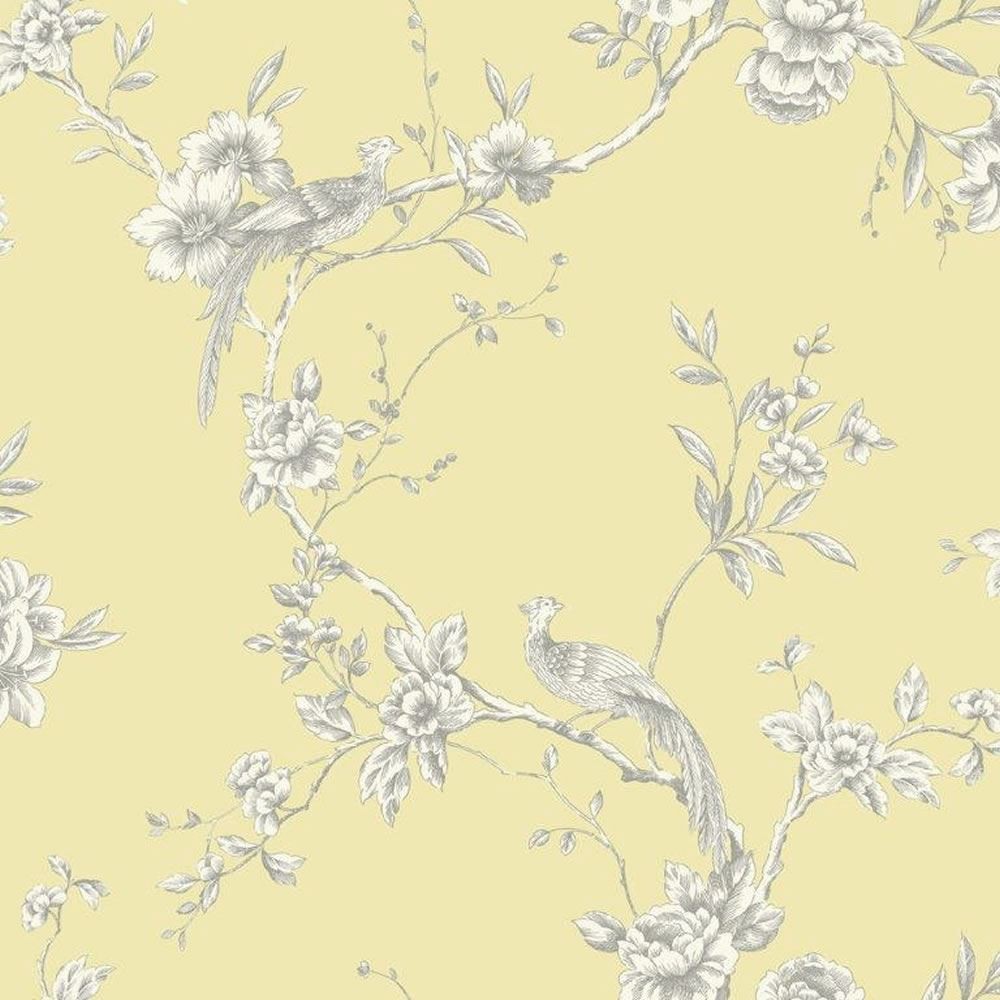 Yellow Chinoise Floral Bird Arthouse Opera Wallpaper