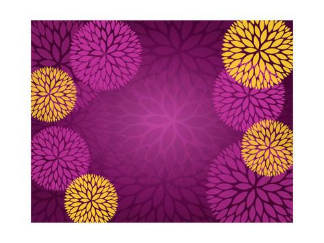 Purple Gold Abstract Flower Background Prints by
