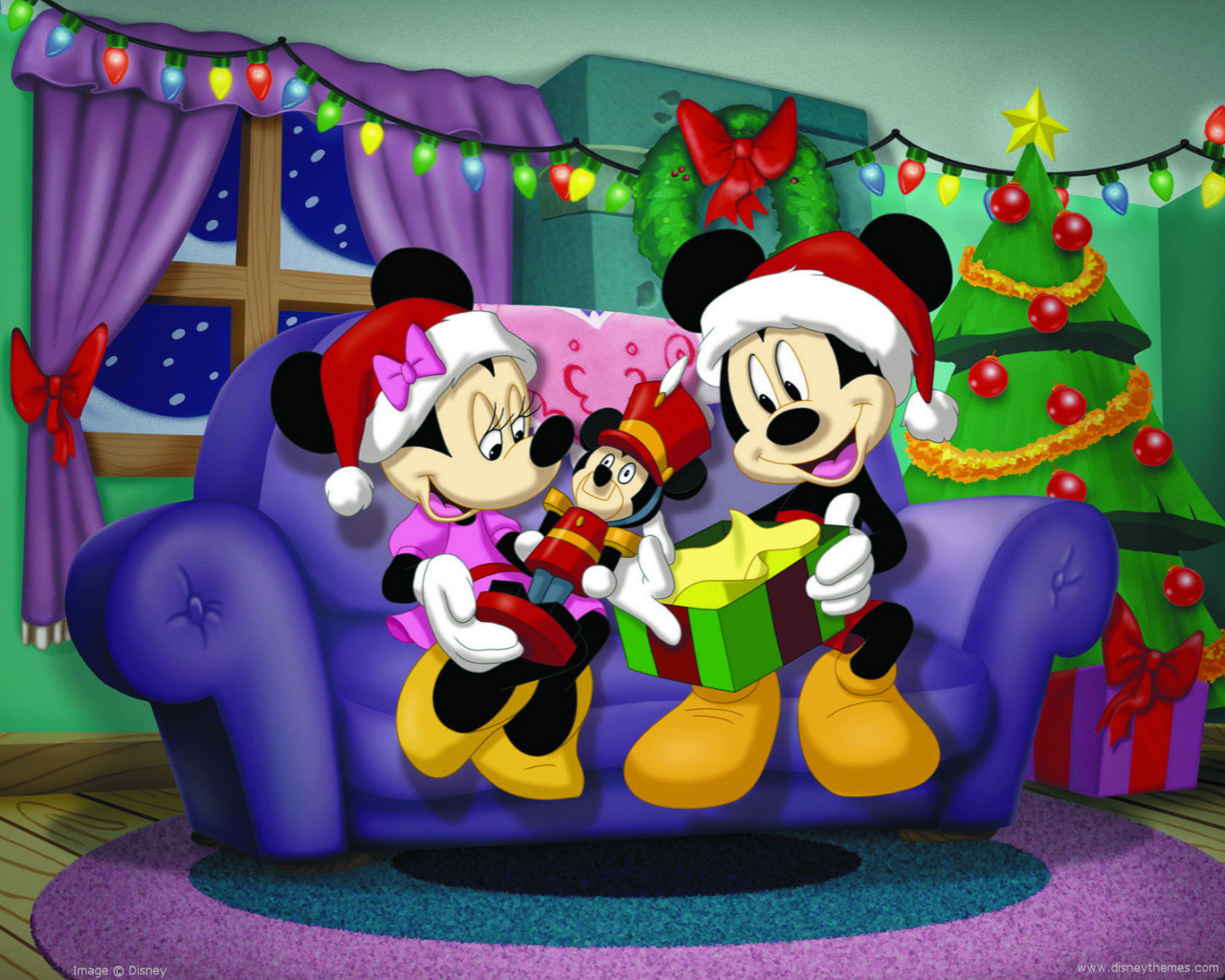 Christmas Mickey Mouse Minnie Cartoon 10106 Wallpaper Wallpaper hd
