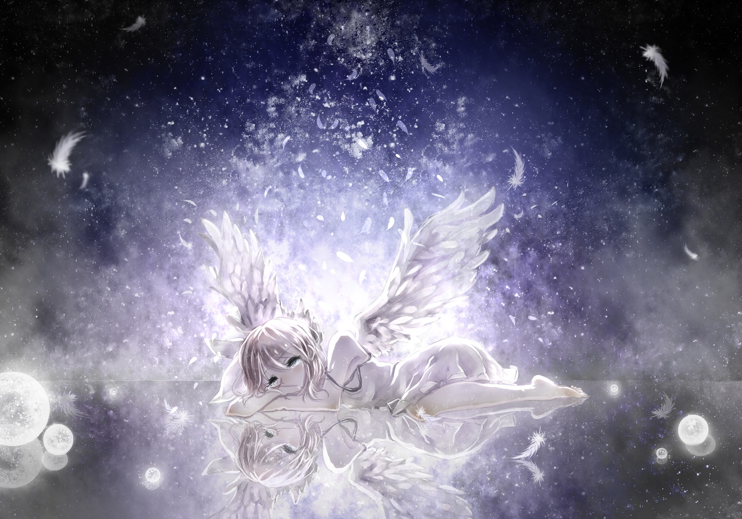 Stars Vocaloid Wings Konachan Anime Wallpaper