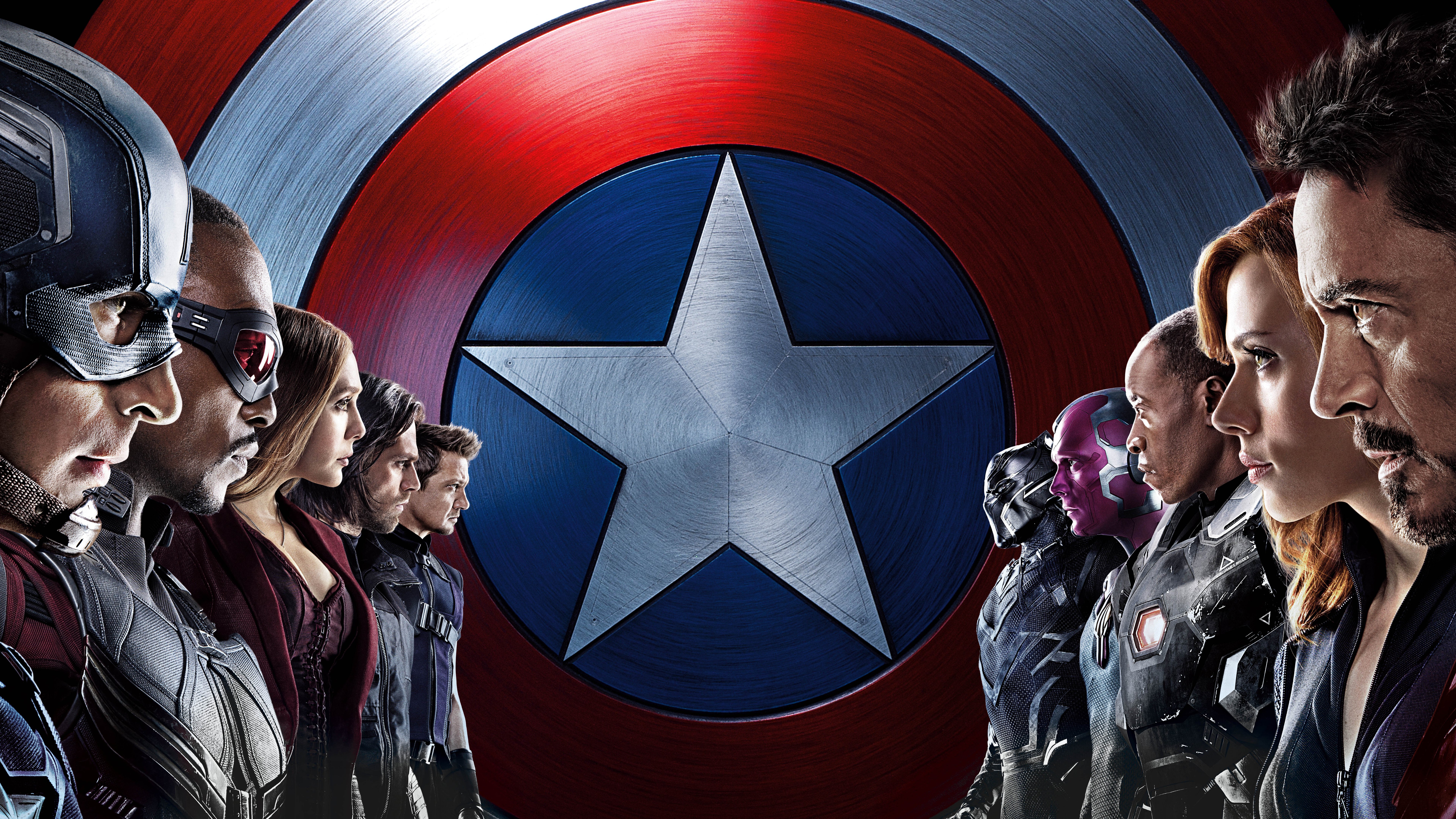 Team Captain America Vs Iron Man Wallpaper 8k