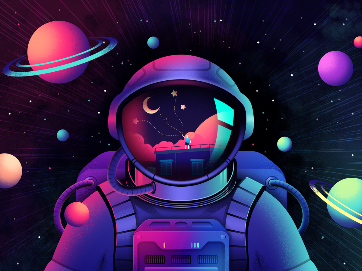 Outer Space Astronaut iPhone Wallpaper
