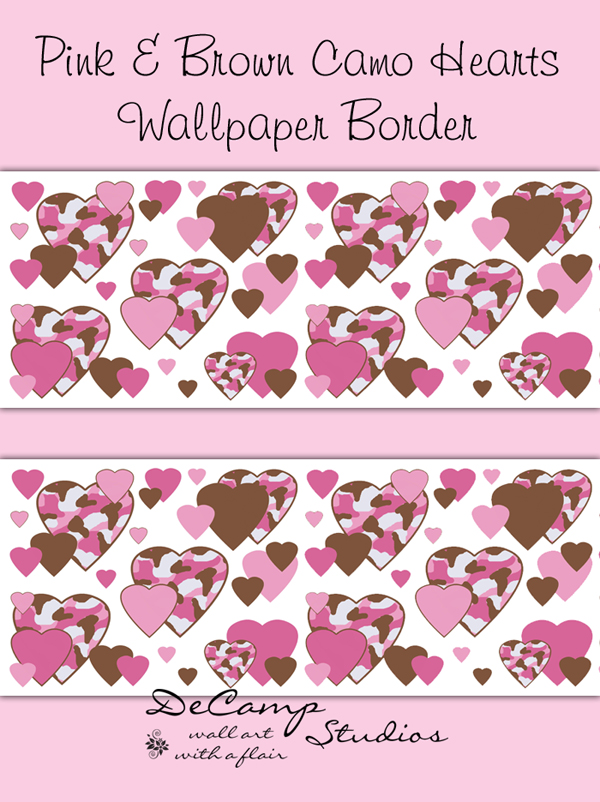 Pink Camo Border Paper for Pinterest 600x802