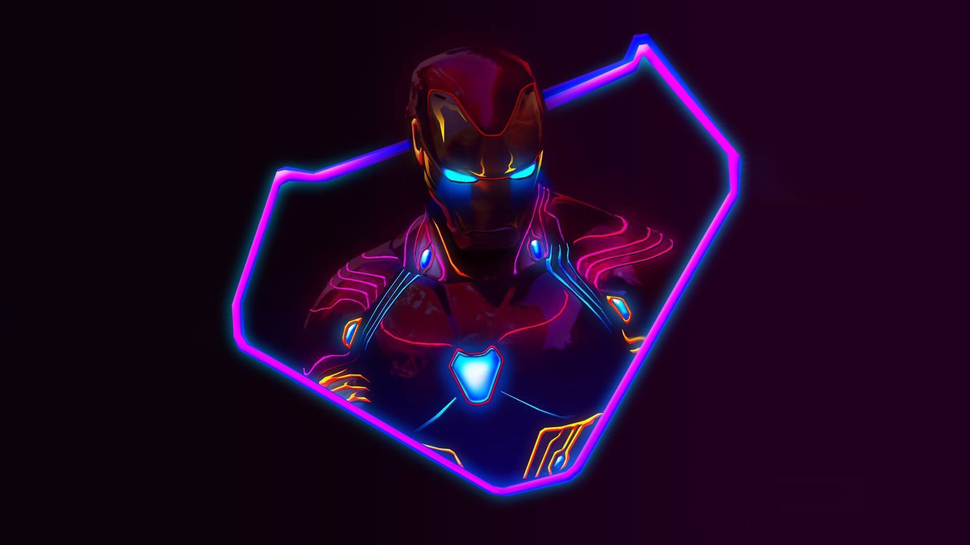 Neon Avengers Desktop Wallpaper Based On Artwork By