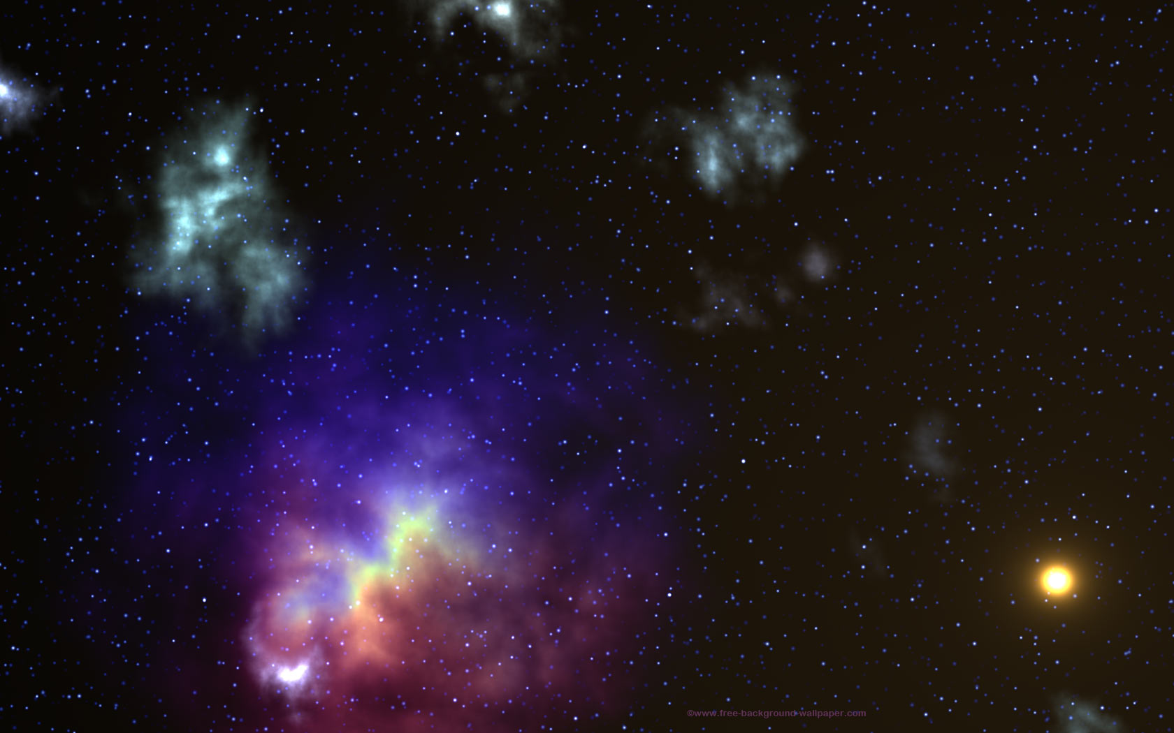 Sun and Nebula Space Desktop Wallpaper   1680x1050 pixels