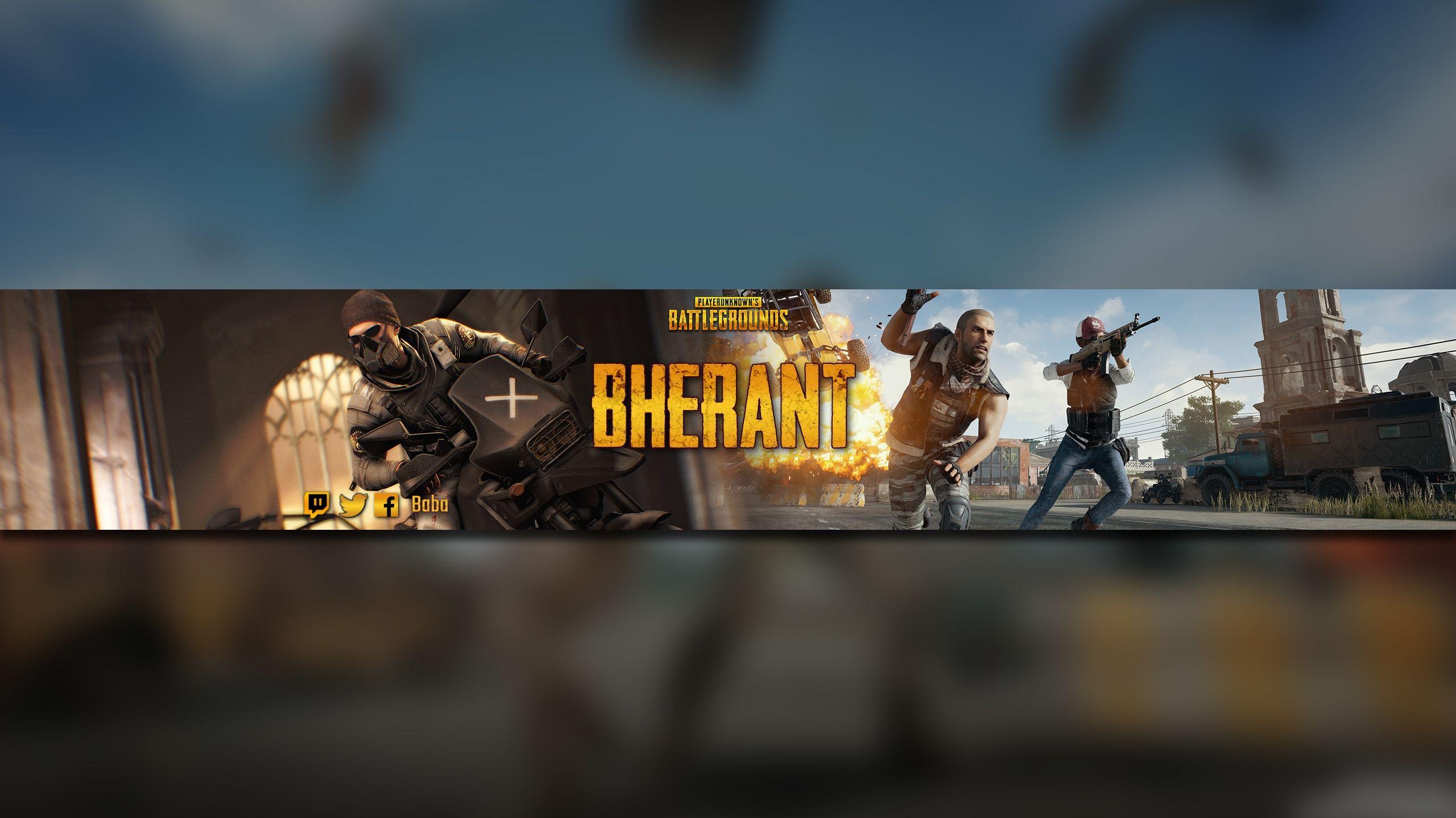 Create a youtube banner game of PUBG cool Youtube banners