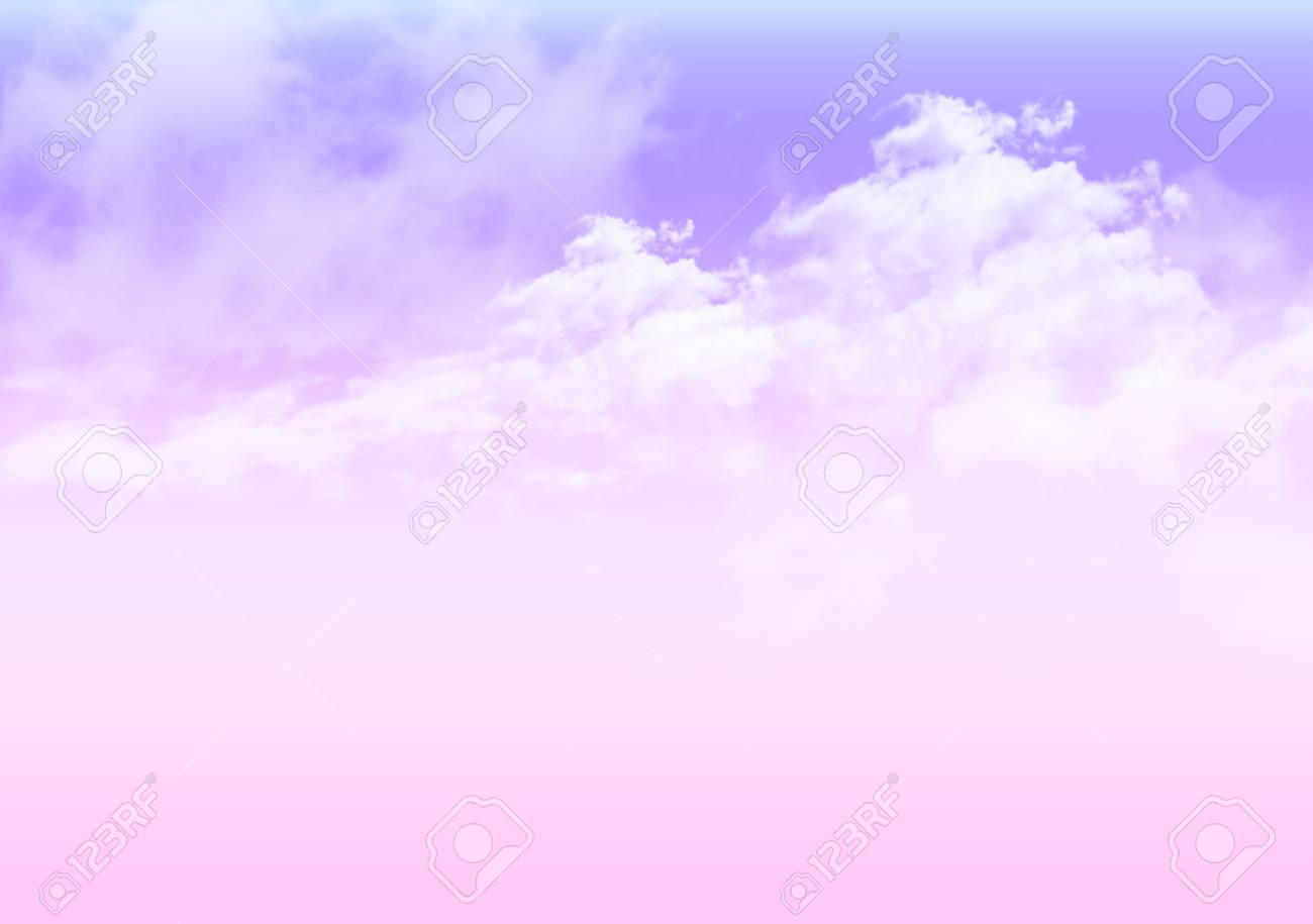 3d Illustration Graphic Clouds With Pastel Color Purple Pink