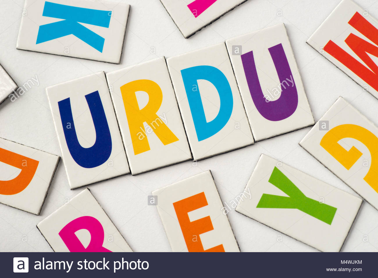 Word Urdu Made Of Colorful Letters On White Background Stock Photo