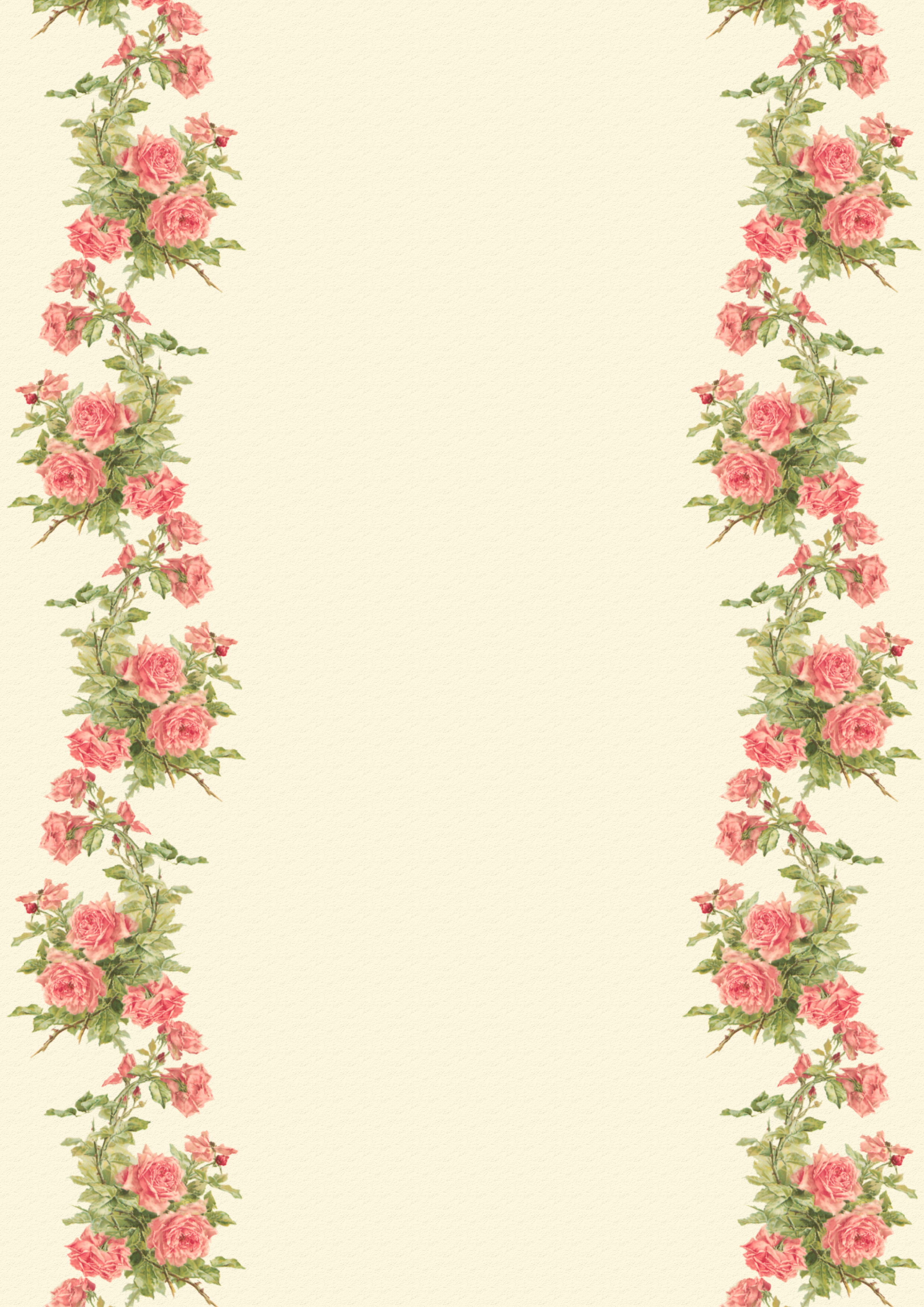 Vintage Rose Print Background Whimsy Peach Roses Paper
