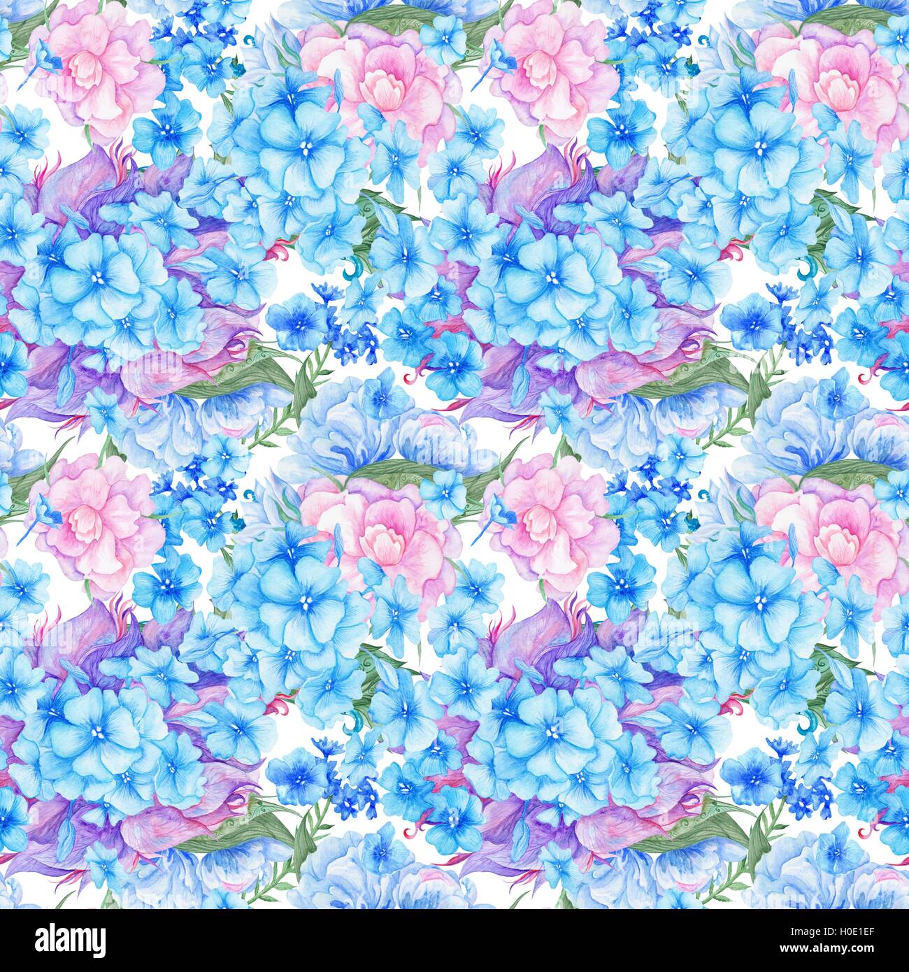 Seamless Watercolor Flower Texture For Wedding Wallpaper Textile
