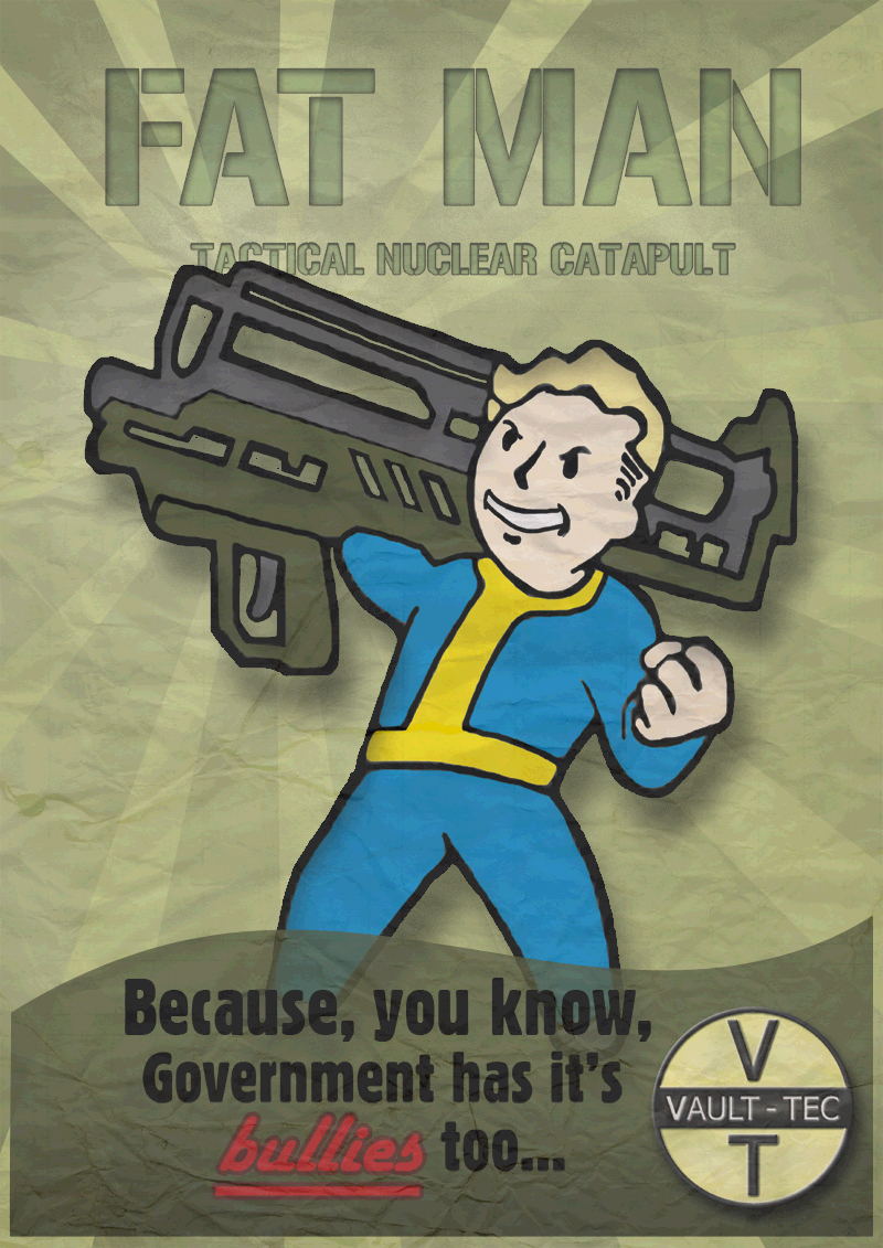 Fallout Vault Boy Poster Fat Man By
