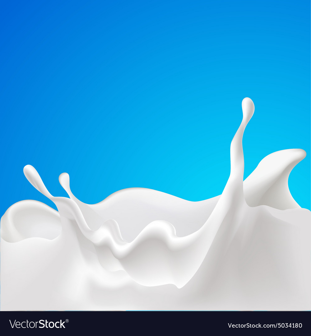 Splash Of Milk Design With Blue Background Vector Image