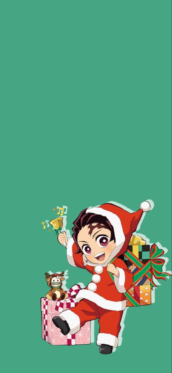 tanjiro christmas wallpaper Anime background Christmas